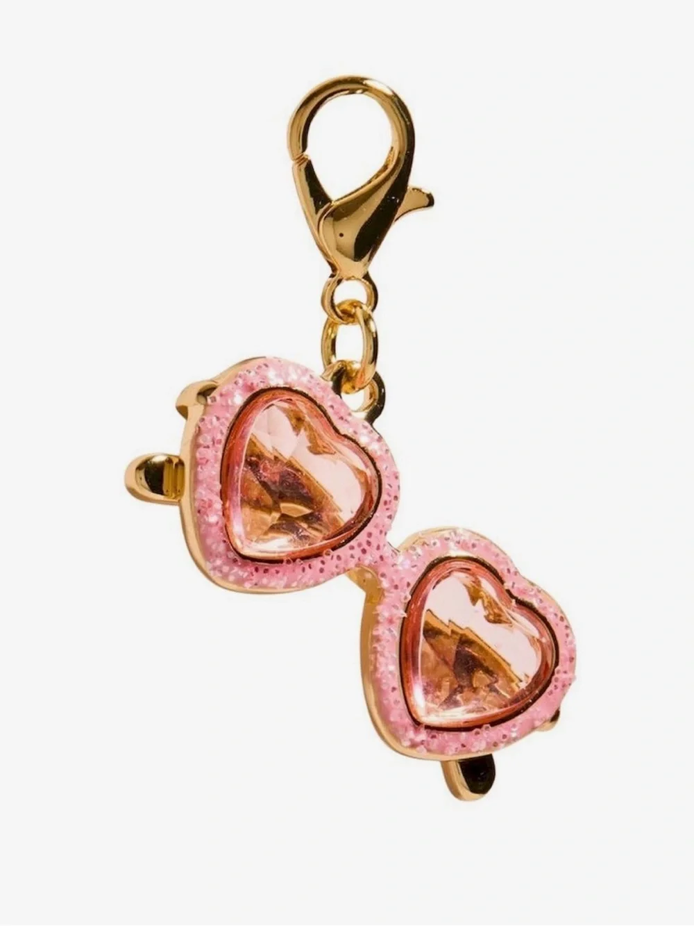 FAO Schwarz Gold-Tone Pink Heart Charm Earrings